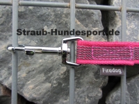 gummierte Nylonleine 20mm breit 1,2m mit Handschlaufe Farbe: pink