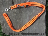 verstellbare Führleine orange schwarz 2m