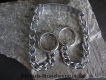 Halskette runde Glieder 2 Ringe (Stahl verchromt) L=40cm GRAVIERT