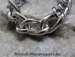 Halskette runde Glieder 2 Ringe (Stahl verchromt) L=45cm GRAVIERT