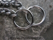 Halskette runde Glieder 2 Ringe (Stahl verchromt) L=50cm GRAVIERT