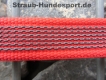 gummierte Nylonleine 20mm breit 1m ohne Handschlaufe Farbe: rot