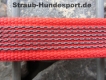 gummierte Nylonleine 20mm breit 2m mit Handschlaufe Farbe: rot